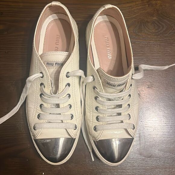 MIU MIU Patent leather white sneakers - Picture 3 of 14